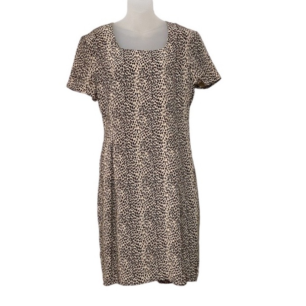 Maggy London by Kenneth Nolan Silk Leopard Print Dress